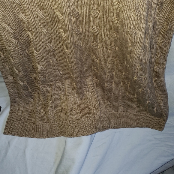 310- Calvin Klein Cable knit Faux Wrap Sweater dress shawl neck  long sleeve - Picture 6 of 14